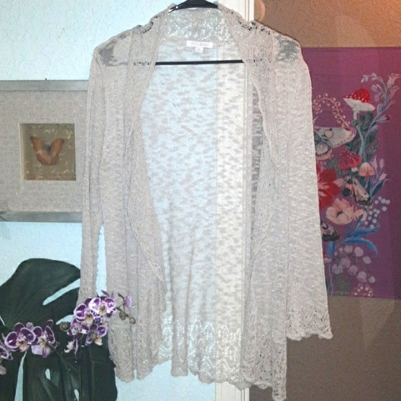 Roz&Ali m womens lightweight knit lace open cardigan, flowy 😊🌼 - Picture 2 of 9